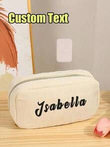 Personalized Cosmetic Bag, Custom Corduroy Makeup Bag, Name Makeup Bag, Monogrammed Toiletry/Makeup Bag, Bridesmaid Gifts, Bachelorette Party Gifts, School Supplies, Back To School, School Gifts, For Office, For School, For Classroom, For Coworkers, For Dorm Rooms, Middle School StudentsChristmas Beauty Accessories