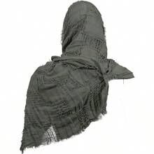 Dune Wasteland Hooded Shawl Medieval Renaissance Hooded Scarf Post Apocalyptic Cowl Cloak With Viking Brooch - màu xanh lá - Xem 5
