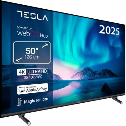  TESLA TV Smart TV 50 Pulgadas Series 6-4K UHD, webOS, HDR10, Dolby Audio, ThinQ AI, AirPlay, Miracast, Game Mode, Grabación USB, 3 HDMI + 2 USB, Negro ✅ Entrega 24/72h a España (península)