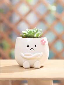 笑脸花盆，可爱树脂玫瑰花盆，适合室内植物，带排水孔，趣味十足，是家居装饰、卧室、办公室、学生用品、收纳、婚礼装饰、首饰盒、派对装饰的理想之选，也是馈赠佳品。 - 彩色 - 查看 4