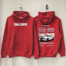 Men's Hoodie, CHALLENGER Design - Red - View 2