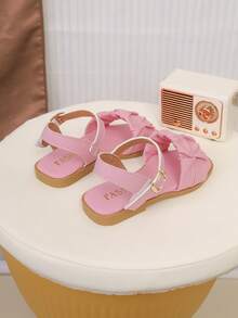 Sandal Anak Modis, Desain Ujung Sandal dengan Hiasan Gesper Logam Musim Panas Terbaru, Sandal Anti Selip Tahan Aus untuk Aktivitas Luar Ruangan, Sandal Pantai Modis & Serbaguna - Berwarna merah muda - View 7