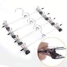 5/10/20pcs Metal Pant Hangers With Clips - Ultra Thin, Space-Saving Design, Suitable For Skirts, Shorts And Pants - Durable Clothing Storage Solution, Clothes Hangers - Multicolor - View 4