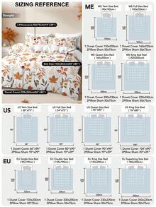 3pcs/Set Halloween Maple Leaves Pumpkin Digital Print Duvet Cover Set(1 Duvet Cover & 2 Pillowcase)Soft And Skin-Friendly Duvet Cover Bedding Set For Home, All Season Bed Sheets Set Halloween Gift - Multicolor - View 3