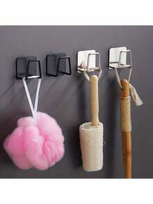 1/2/ Unique Stainless Steel Sponge Rack - Easy To Stick, Strong Adhesive Self-Drying Rack, Kitchen Sink Drainage Drying Rack, Cleaning Sponge Rack Hook, Kitchen And Bathroom Sponge Storage Rack - , Rust-Proof, - Multicolor - View 3