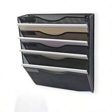 Stylish Metal Document Tray, Wall-Mounted File Rack, Desktop Storage Rack, Newspaper/Magazine/A4 Letter Case, File Box, Document Organizer, Small Item Storage, Stationery Storage, Office, Back-To-School. - hình chữ nhật - Xem 5