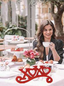 1 pieza Adorno decorativo de madera XOXO (disponible en rojo/rosa) - 21cm/8.26in * 10cm/3.93in, superficie brillante con patrón de corazón, crea un ambiente festivo, ideal para decoración de San Valentín/boda/aniversario, excelente para decoración de mesa/hogar/fiesta - Multicolor - Ver 3