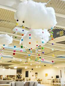 3pcs - Bohemian Style 3D Cloud Decor, DIY Cloud Hanging Decoration For Living Room, Bedroom, Headboard, Ceiling, Creative Decor For Party, Wedding, Valentine's Day Indoor/Outdoor, Room, Birthday Window Pendant Prop, Hanging Cloud Scene Decor, Party Decorations