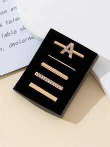 5pcs Unique Jewelry For Smart Watch Gold English Letters A,B,C,D,E,F,G,J,K,L,M,R,S In Decorative Diamond Apple Nail And Ring Loop Jewelry With I Watch Band 40mm 41mm 42mm 38mm 44mm 45mm 46mm 49mm, Soft Silicone Sport Bands With Decorative Compatible With Smart I Watch Charms For Series 10 9 8 7 6 5 4 3 2 1 SE For Women