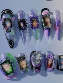 1pc Nail Art Mold, Sweet Metallic Liquid Charm Backpack Decor, Cute Shoulder Bag, 3D Nail Art DIY Transparent Silicone Mold - 無色 - 查看 10