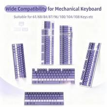 ATTACK SHARK Bộ keycap ABS Double-Shot tùy chỉnh 112 phím, Hồ sơ OEM, Tương thích với bàn phím cơ TKL 61/68/87/98/100/104 phím, 60% & kích thước đầy đủ, Phù hợp với công tắc Cherry MX/Gateron//Outemu Cross-Type, Bố cục Hoa Kỳ - Nhiều màu - Xem 1