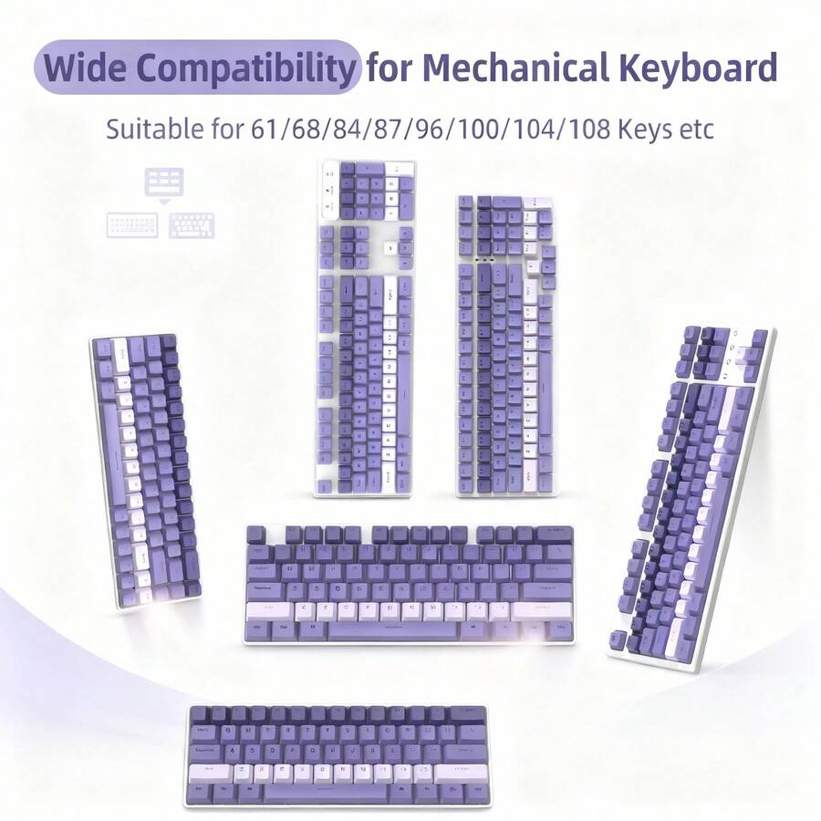 ATTACK SHARK Bộ keycap ABS Double-Shot tùy chỉnh 112 phím, Hồ sơ OEM, Tương thích với bàn phím cơ TKL 61/68/87/98/100/104 phím, 60% & kích thước đầy đủ, Phù hợp với công tắc Cherry MX/Gateron//Outemu Cross-Type, Bố cục Hoa Kỳ - Nhiều màu - Xem 1