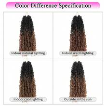 12/16 英寸 Yankee Twist 钩编辫，每包 30 股，预先打结的 Yankee Twist 棕色 Spring Passion Twist 辫，带卷曲发尾，合成钩编辫发