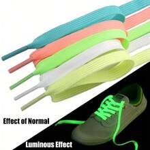 3 Pairs Of Luminous Shoelaces - Available In White/Green Colors, Emitting Green Fluorescence At Night. This Practical Material Is Perfect For Sports Shoes, Sneakers, And Basketball Shoes - Multicolor - View 2
