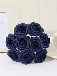 1/5/9 pezzi profumo di rose in schiuma blu reale con steli e foglie - Fiori artificiali eleganti per decorazioni da matrimonio, casa e hotel, occasioni festive come Natale, Pasqua, San Valentino, Ringraziamento e Laurea - Blu reale - Visualizzare 4