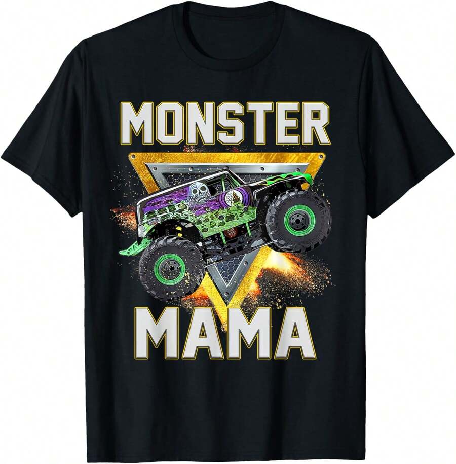 Monster Truck Mama Monster Truck Are My Jam Truck Lovers T-Shirt Unisex S-5XL Hot Trending Shirt, Vintage Birthday Gift - màu đen - Xem 1