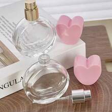 1pc 25ml Luxury Perfume Spray Bottle, Heart-Shaped Cap Perfume Bottle, Sample Refill Bottle, Portable Decanting Bottle, Refillable - Clear - View 4