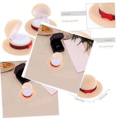 2pcs Round Hat Ring Box Jewelry Organizer Hat Storage Container Velvet Storage Box For Women Lids