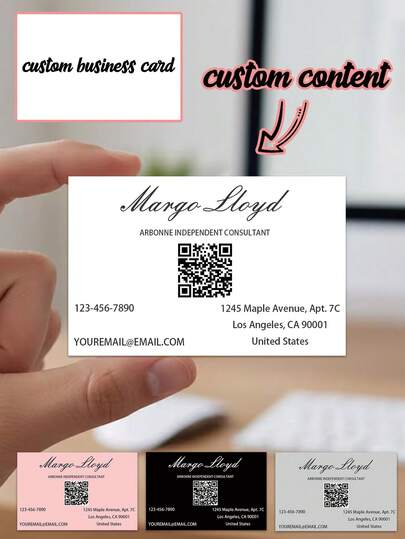 Anpassade visitkort, Personliga kort, Anpassningsbar QR-kod kontaktinformation, Lämplig för företag/arbete/kontorspersonal, Anpassade kort, Visitkort, Anpassade QR-kodkort
