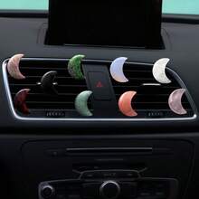 水晶月亮汽车空调出风口夹 - 天然石材月相设计，女士款，无香型空调出风口装饰，通用型汽车配件，汽车，汽车配件，汽车，汽车必备，汽车内饰配件，汽车装饰 - 彩色 - 查看 5