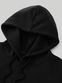 Men's Casual Hoodie, Heart Duality Beautifully Broken Print, Stylish And Comfortable Sporty Clothing, Men's Pullover Hoodie, Suitable For Autumn And Winter Wear, Holiday Gift - 黑色 - 查看 4