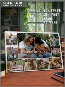 1幅个性化照片帆布画 - 将您的照片印制在帆布上，定制墙面艺术品，适用于卧室、客厅、婚礼、宠物、家庭、爱情、情侣、朋友、照片、画框、圣诞礼物、家居装饰客厅。 - Photos-9 - 查看 1