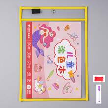 1 Set Hanging File Folders, PET Clear Dry Erase Pockets