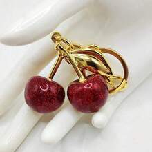 New Fashion Crystal Cherry Pendant Metal Key Chain, Suitable For Daily Wear, For Bag Accessories, Can Send Family Gifts, Friends Gifts, Classmates Gifts, Lovers Gifts, Birthday Gifts, Teachers Gifts, Souvenirs - 紅色 - 查看 9
