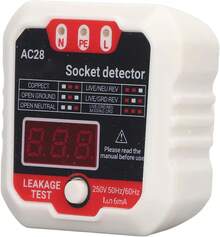 Probador de Enchufe de Cable a Tierra, Probador de Salida de Fuga Eléctrica LCD para Granja (Enchufe de EE. UU. 110V) - 1 - Ver 3