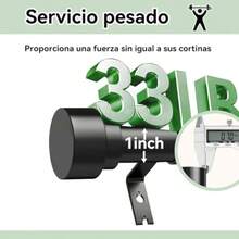 QY- Barra de Cortina de 18 a 88 PulgadasBarra de Cortina Negra Mate Cortineros a Justabl Negro Juego Combinado de Soporte para Cortinas con Varilla Con soporte Fácil de Instalarlsala/estar/Baño/Cocina -6194 - como en la foto - Ver 6