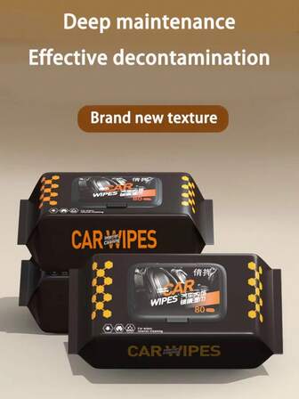 80pcs Car Interior Cleaning Wet Wipes - For Leather Cleaning & Care, Stain Removal, No Residue, Car Cleaning Wipes