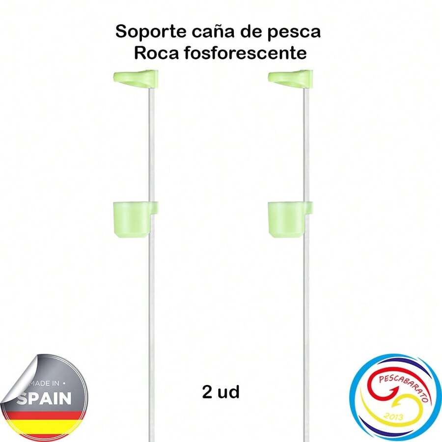 Soporte de caña de pesca roca, con varilla de hierro zincado 8x8mm, con haro y vaso de plástico fosforescente, especial para la pesca de surf casting. Fabrica en España. Pescabarato 2013. - Naranja Coral - Ver 1
