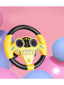 20*19.5*6厘米仿真汽车方向盘，男孩模拟驾驶玩具，驾驶游戏方向盘，儿童玩具，方向盘赛车游戏，仿真汽车音乐方向盘，室内婴幼儿早教益智玩具，可固定在桌子或门上进行模拟驾驶，节日/生日礼物，适合3-12岁儿童