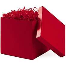 Hallmark - Caja de regalo mediana con tapa y relleno de papel triturado (caja rosa fuerte de 7 pulgadas) para aniversarios, despedidas de soltera, despedidas de soltera, regalos de damas de honor, día(Rojo -) - Multicolor - Ver 2