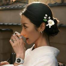 髪飾り ヘアアクセサリー かんざし u字型 和装 結婚式 浴衣 発表会 成人式 卒業式 花嫁 七五三 前撮り 入園式 入学式 花 袴 レディース シンプル ヘッドドレス 礼盒装 2点セット ｜NAJIKA - 写真の通り - チェックする 3