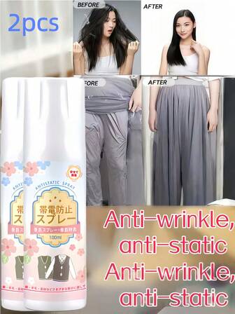 Anti-Static Spray For Clothes, Soft And Comfortable, Reduces Wrinkles On Clothes, And Ensures Smooth Clothing CareAntistatic Spray For Clothes, Antistatic Spray, Anti Static Spray, 100 Ml Antistatic Spray For Fabrics, Effective Reduces Static Electricity In Clothes For Laundry Furniture And Car Wardrobe