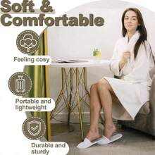 20双一次性拖鞋，男女通用室内拖鞋，轻便闭趾防滑拖鞋，适合酒店、居家、旅行，舒适防滑保暖，适合闺蜜节、送给小狗、嘉年华、鞋子、春夏精选、伴娘礼物、房间、卧室装饰、海滩、旅行、男士、女士、度假 - 彩色 - 查看 8