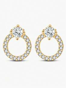 一对925纯银U形水滴耳环，简约优雅，适合日常佩戴、派对以及作为情人节礼物。