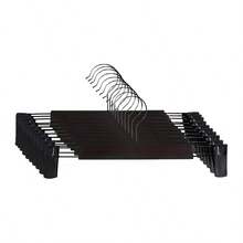 20/15/10/5个装夹式衣架，裤架，重型可调节金属裤架，衣架，裙架，节省空间的牛仔裤衣架。适用于裤子、胸罩、围巾和内衣。非常适合衣柜、衣橱、卧室、阳台和宿舍使用。 - 黑色 - 查看 13