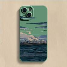 Oil Painting Mountains And Seas Compatible With IPhone 16 Apple 15 Pro Max Phone Case 14 High-End Feel 13 European And American Style 12 Cool 11 - Đôi mắt thiên thần - Xanh lá cây - Tranh sơn dầu phong cảnh - Xem 2