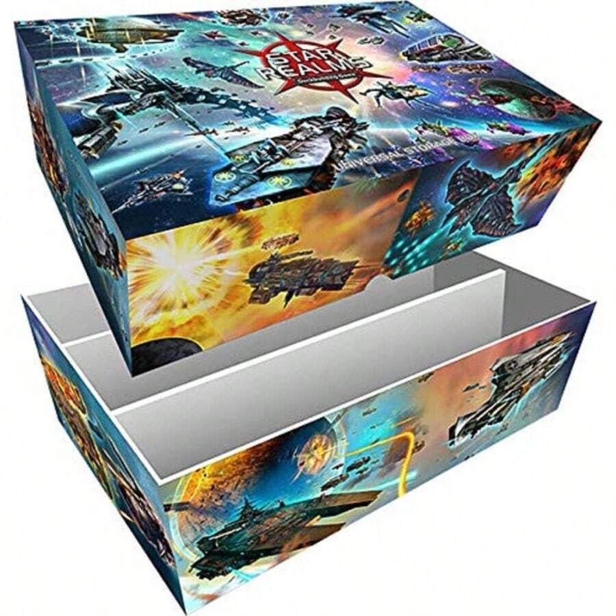 Realms Caja de almacenamiento universal u2013 Caja para cartas u2013 Duradero y resistente u2013 Diseado para su uso con juego de construccin de barajas de Realms, multicolor - Multicolor - Ver 1