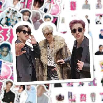 Sanrio 60 Pieces Of Korean KP0P SK-Z Theme Sticker Set - Self-Adhesive Irregular Pattern, Perfect For Decorating Water Bottles, Laptops, Suitcases, Etc., It Is An Ideal Choice For Fan Display Support