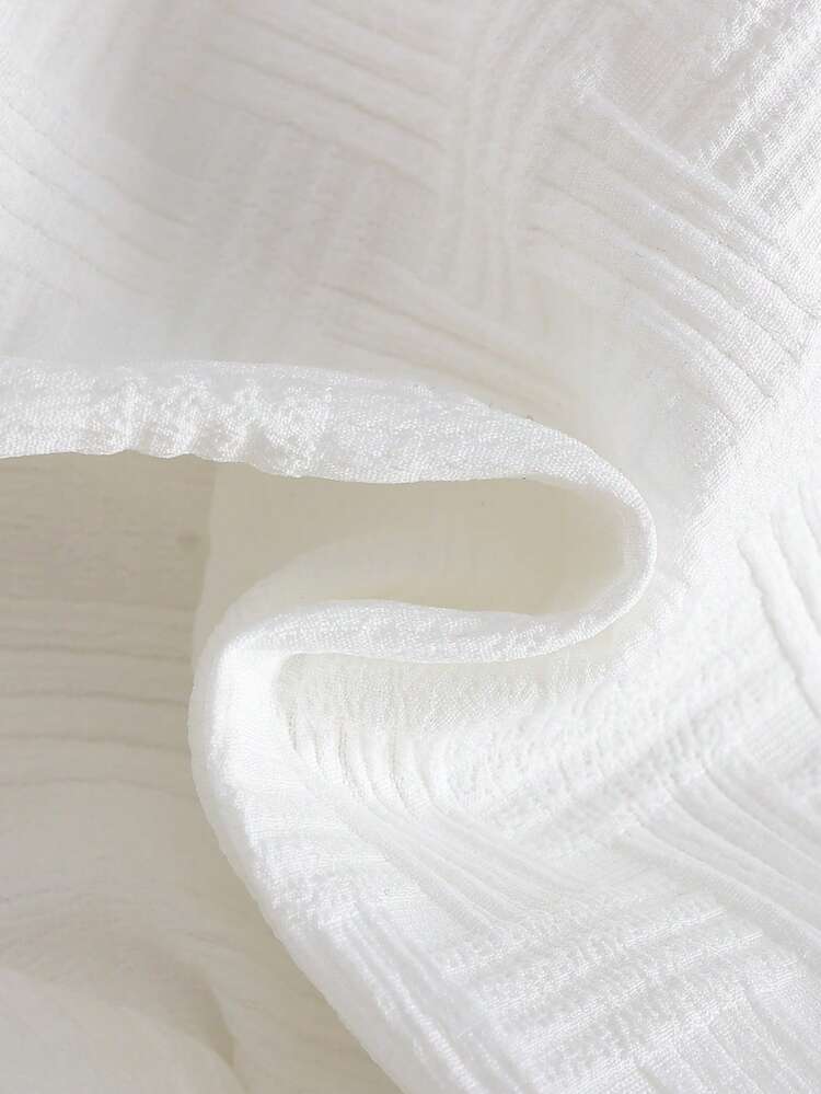 2 Peças Conjunto de Camisa e Shorts Infantil com Estampa Fofa de Desenho Animado Texturizada, Moda de Rua para Meninos - Branco - Visão 9