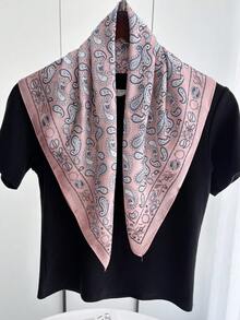 1 pièce Foulard unicolore, petit châle/écharpe carré pour femme, 70x70cm