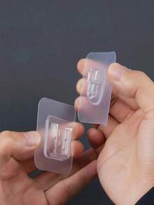 7pcs Transparent Adhesive Hooks, No Drilling Required, Bathroom Decor And Accessories, Bathroom Organizer, Home Essentials