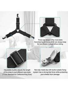 1pc/2pcs Adjustable Elastic 12 Clips Fixed Bed Sheet Holder Mattress Clip Fasteners Cover Blankets Grippers Fixing Non-Slip Strap - Multicolor - View 8