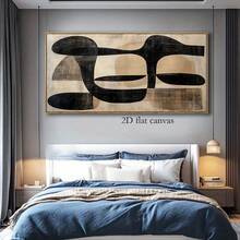 1 Pc Canvas Painting,Modern Abstract Canvas Art - Minimalist Wall Decoration Canvas Posters In Black, Beige, Gold And Grey - Framed And Hung Paintings For Living Rooms, Bedrooms And Offices - Modern Home Decoration With Hook Installation, Wooden Frame Art, 2D Flat , Wooden Framed Art,High Quality ,Thickness 2. 25cm/1inch Wall Art Prints Poster Direct Hanging Decor For Home Gifts,Living Room, Bathroom, Bedroom, Kitchen,Bar,Office - 黑色 - 查看 3