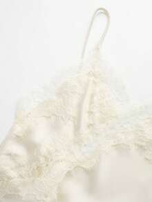 DEEKA Summer New Women's Fashion Sexy Asymmetric Lace Dress, European And American Style - Beige - View 4