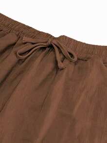 Quần dài nam màu trơn, chất liệu cotton pha lanh nhẹ, thoải mái cho mùa hè, phù hợp cho đi biển, mặc thường ngày và chơi thể thao. - Cà phê nâu - Xem 4