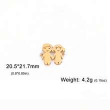 AMAXER 1个不锈钢简约可爱男孩女孩吊坠，是制作珠宝、DIY手链、项链、送给朋友、情侣、同学的完美礼物 - 卡通系列 - 查看 11